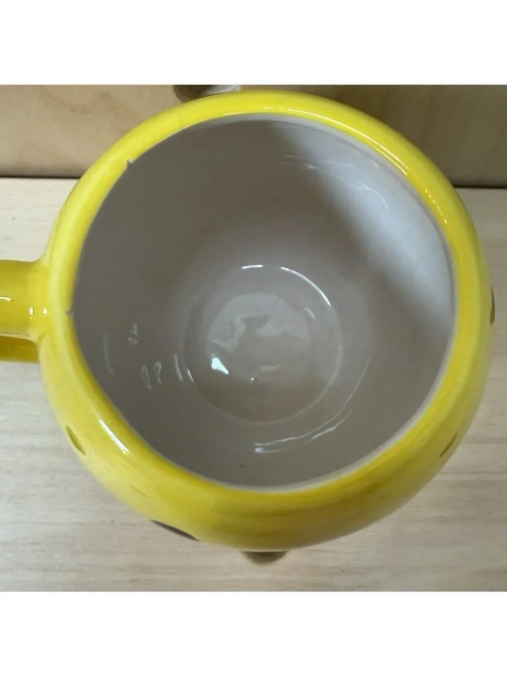 Vintage Pier 1 Yellow Wink Smile Happy Face Coffee Mug Cup Smiley Retro Style
